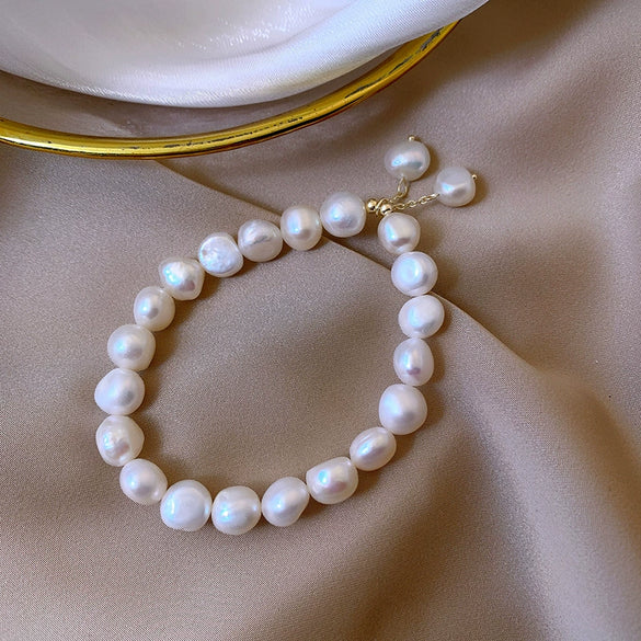 Specialshaped Baroque Freshwater Pearl Women's Handmade Retro Elegant Bracelet