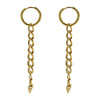 Specialshaped Double Chain Geometric Hoop Earrings With Long Tassel Stainless Steel Electroplated