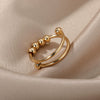 Spiral Bead Opening Ring Jewelry Brass Unisex