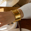 Spiral Gloss Stainless Steel Bracelet For Women With Electroplating Process Geometric Style