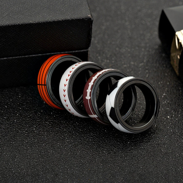 Sporting Goods Jewelry Titanium Steel Ring Geometric Epoxy Unisex