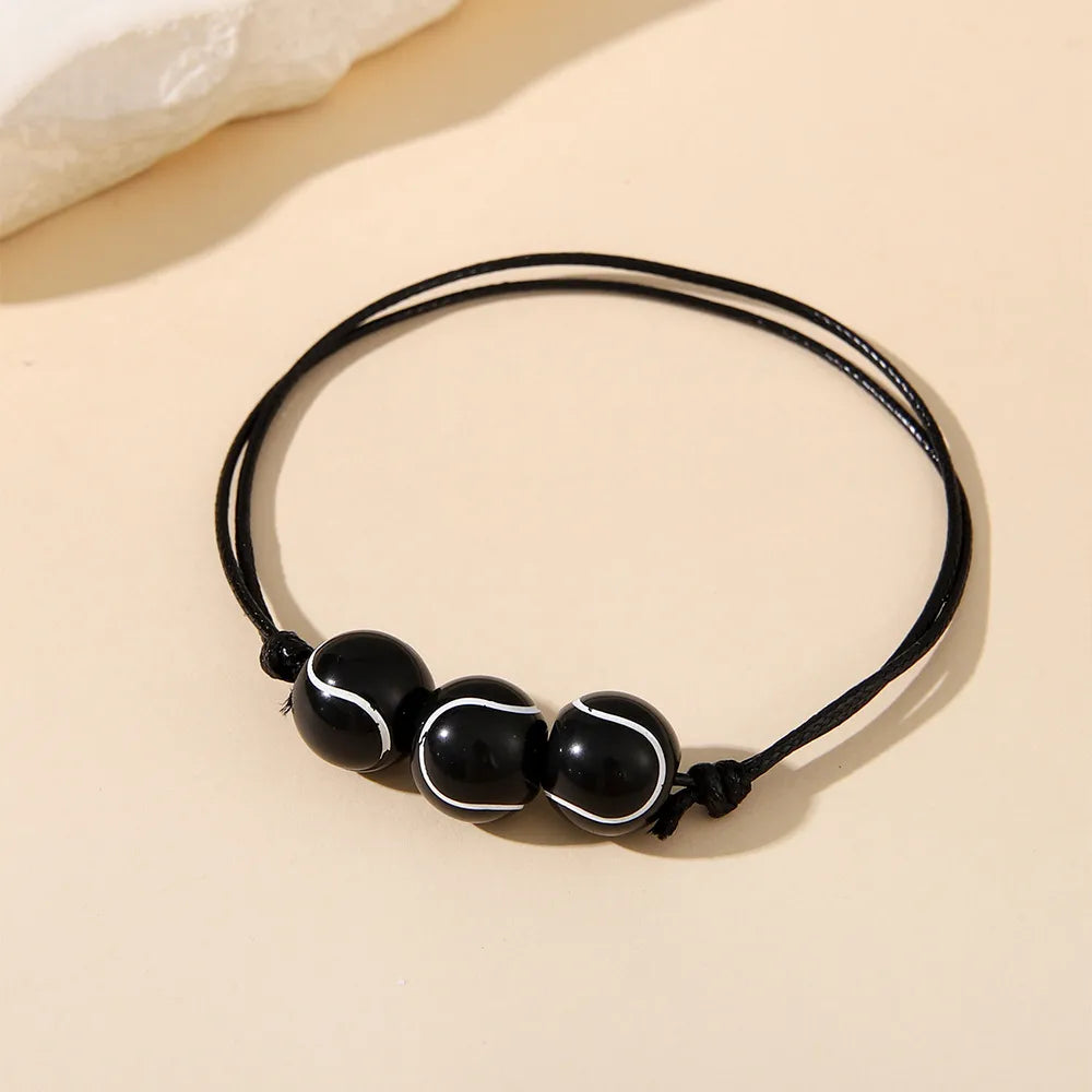 Sports Ball Basketball Football Arylic Leather Rope Wholesale Bracelets