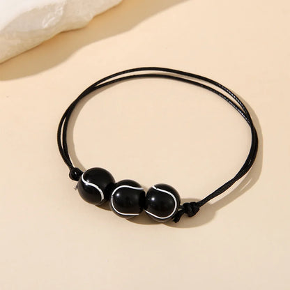 Sports Ball Basketball Football Arylic Leather Rope Wholesale Bracelets