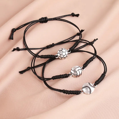 Sports Basketball Football Mixed Materials Braid Women'S Bracelets