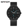 Sports Belt Quartz Watch For Men Zinc Alloy Case Mesh Band Stainless Steel Clasp Mineral Strengthened Glass Mirror Round Dial Waterproof Leisure Style