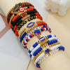 Sports Bracelets Handmade With Polymer Clay Letter Beads And Electroplating Design