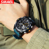 Sports Electronic Watch Plastic Strap Metal Case Round Dial For Male