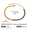 Sports Leisure Stainless Steel White Zircon Bead Chain Tennis Bracelet With Geometric Pattern Electroplated For Women
