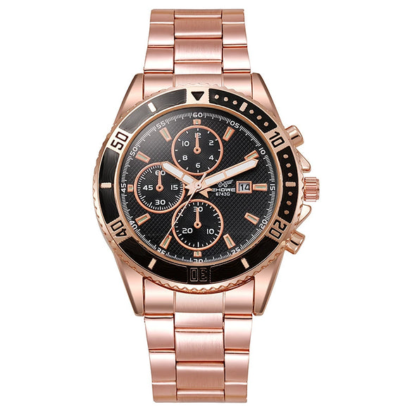 Sports Leisure Trend Quartz Watch Alloy Case Steel Band Round Dial