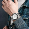 Sports Leisure Trend Quartz Watch Alloy Case Steel Band Round Dial
