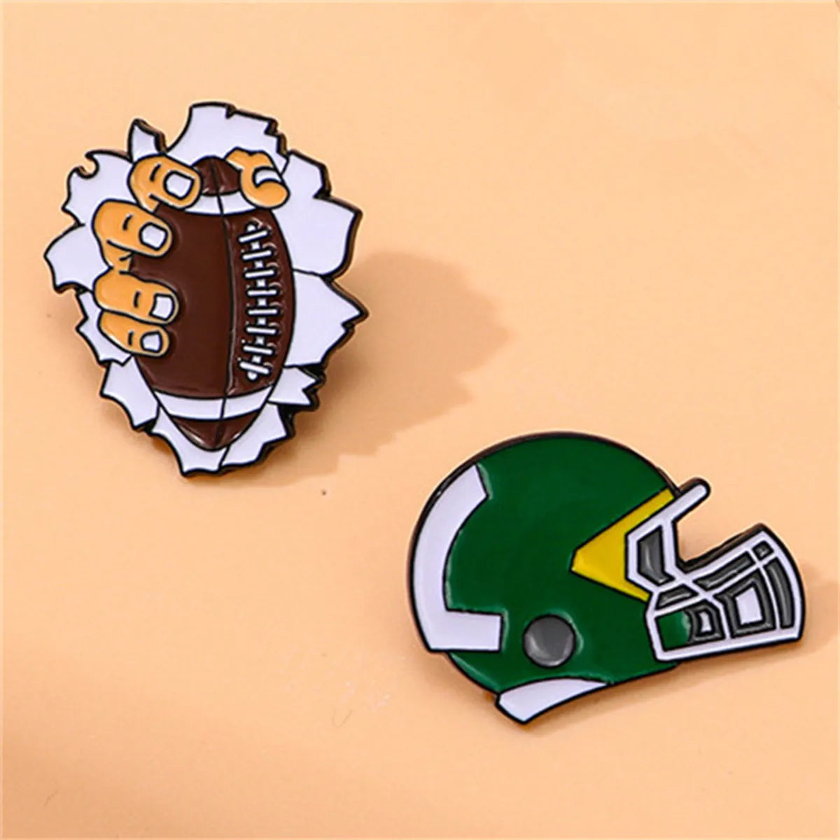 Sports Letter Rugby Alloy Stamping Stoving Varnish Plating Unisex Brooches Collar Pin