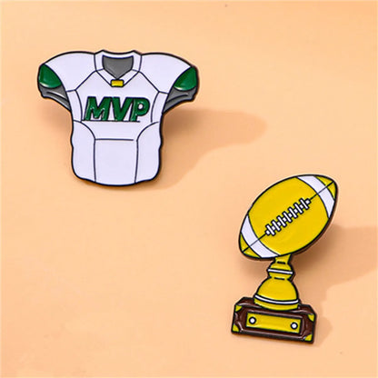 Sports Letter Rugby Alloy Stamping Stoving Varnish Plating Unisex Brooches Collar Pin