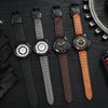 Sports Men's Quartz Watch Alloy Case Imitation Leather Strap Stainless Steel Buckle Round Dial