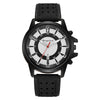 Sports Men's Quartz Watch Alloy Case Imitation Leather Strap Stainless Steel Buckle Round Dial