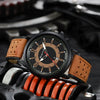 Sports Men's Quartz Watch Alloy Case Imitation Leather Strap Stainless Steel Buckle Round Dial