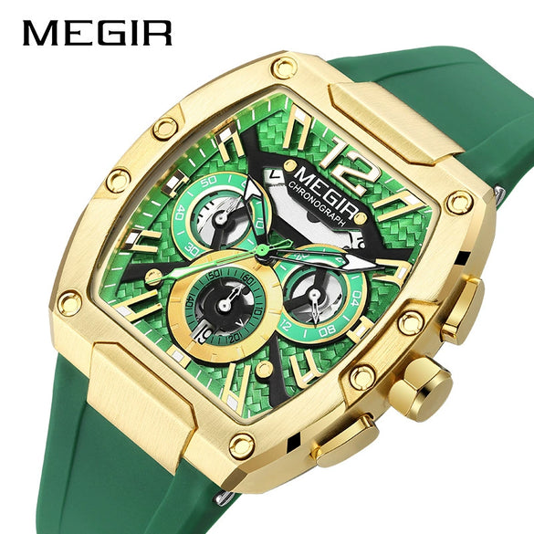 Sports Men's Watch Alloy Mineral Reinforced Glass Mirror Stainless Steel Pin Buckle Silicone Strap Round Dial
