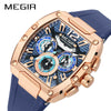 Sports Men's Watch Alloy Mineral Reinforced Glass Mirror Stainless Steel Pin Buckle Silicone Strap Round Dial