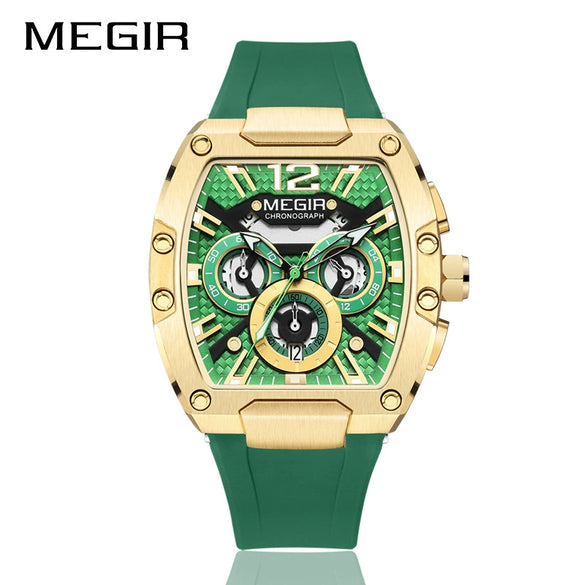 Sports Men's Watch Alloy Mineral Reinforced Glass Mirror Stainless Steel Pin Buckle Silicone Strap Round Dial