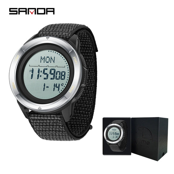 Sports Outdoor Electronic Watch Alloy Alloyabs Case Silicone Nylon Strap Round Dial Highend Style