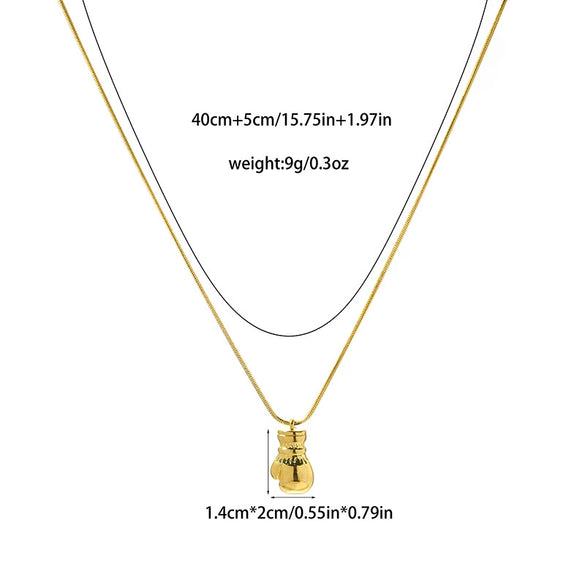 Sports Pendant Necklace Stainless Steel Gold Plated Titanium Steel Clavicle Chain