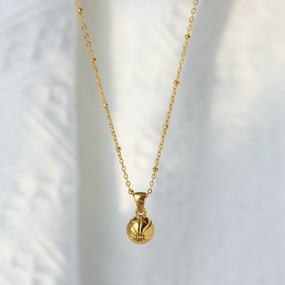 Sports Pendant Necklace Stainless Steel Gold Plated Titanium Steel Clavicle Chain