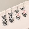 Sports Series Acrylic Heart Shape Printed Electroplated Earrings For Women