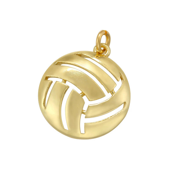 Sports Series Copper Pendant With Geometric Pattern And Dripping Oil Treatment