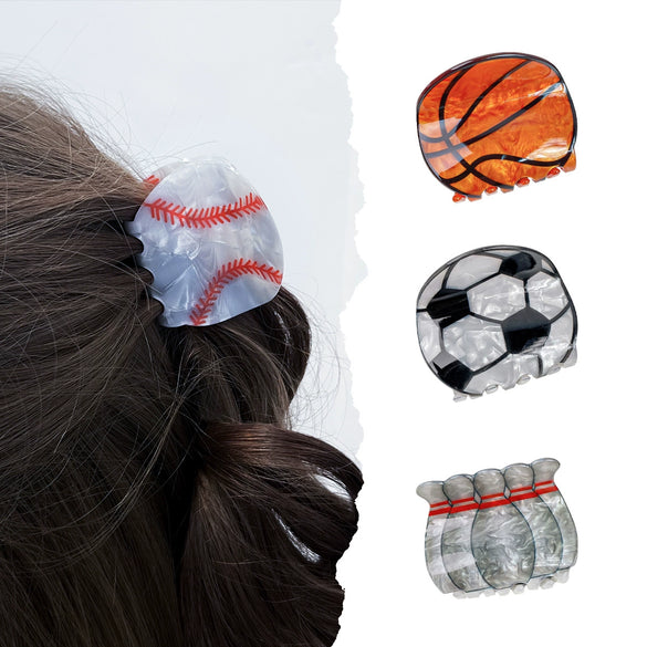 Sports Series Hairpin Women's Pvc Handmade Basketball Football Grab Clip Headwear