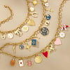 Sports Series Stainless Steel Tennis Volleyball Hockey Pendant Furnace Vacuum Plated 18K Gold Color