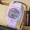 Sports Student Waterproof Watch Acrylic Mirror Round Dial Abs Tpu Small Fresh Style Digital Watch For Men And Women