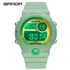 Sports Student Waterproof Watch Acrylic Mirror Round Dial Abs Tpu Small Fresh Style Digital Watch For Men And Women