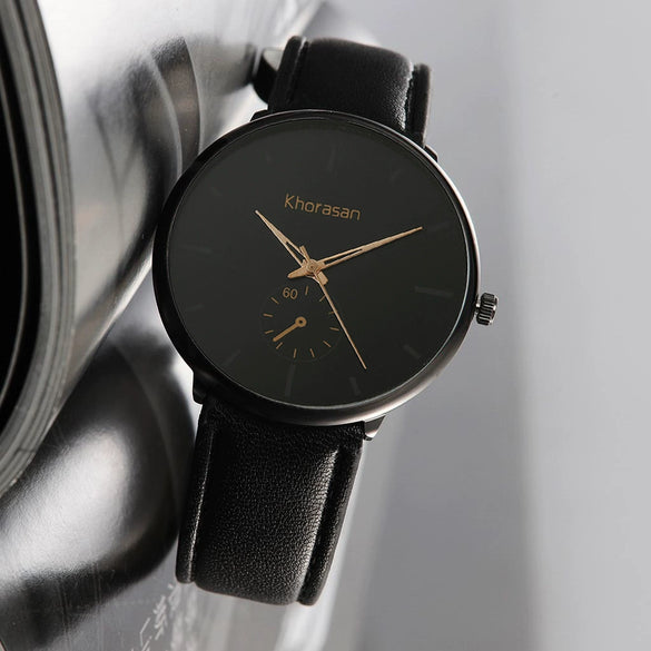Sports Style Men's Quartz Watch With Alloy Case Imitation Leather Strap And Stainless Steel Buckle Round Dial