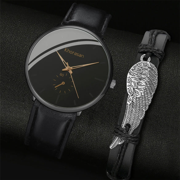 Sports Style Men's Quartz Watch With Alloy Case Imitation Leather Strap And Stainless Steel Buckle Round Dial