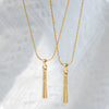 Sports Style Stainless Steel And Titanium Steel Electroplating Stick Pendant Collarbone Chain Necklace Jewelry For Women