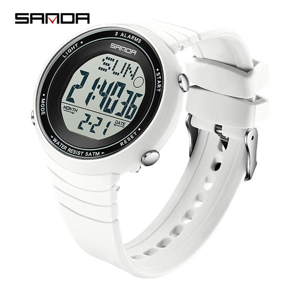 Sports Watch Acrylic Mirror Abs Case Silicone Strap Round Dial Chic Versatile Minimalist Casual Sporty Light Luxury Natural Style Waterproof For Students