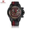 Sports Watch Genuine Leather Strap Metal Case Stainless Steel Clasp Quartz Calendar Week Luminous Waterproof Round Dial Men's Fashion