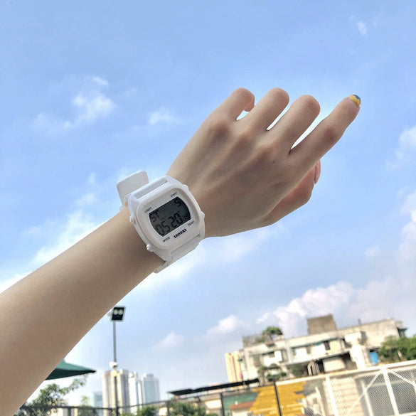 Sports Watch Plastic And Silicone Square Luminous Multifunctional Electronic