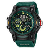 Sports Watch Resin Geometric Sporty Style Round Dial Waterproof Multifunctional Luminous