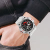 Sports Watch Resin Geometric Sporty Style Round Dial Waterproof Multifunctional Luminous