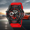 Sports Watch Resin Geometric Sporty Style Round Dial Waterproof Multifunctional Luminous