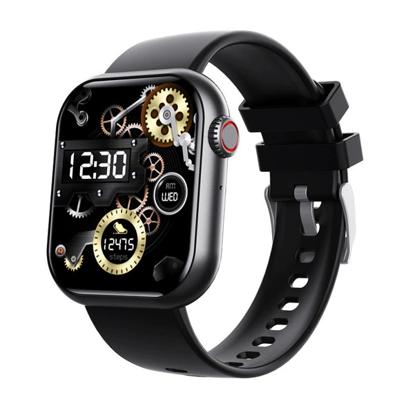 Sports Watch Square Dial Environmental Silicone Strap Blood Oxygen Test Touch Push Button Operation Magnetic Attraction Charging