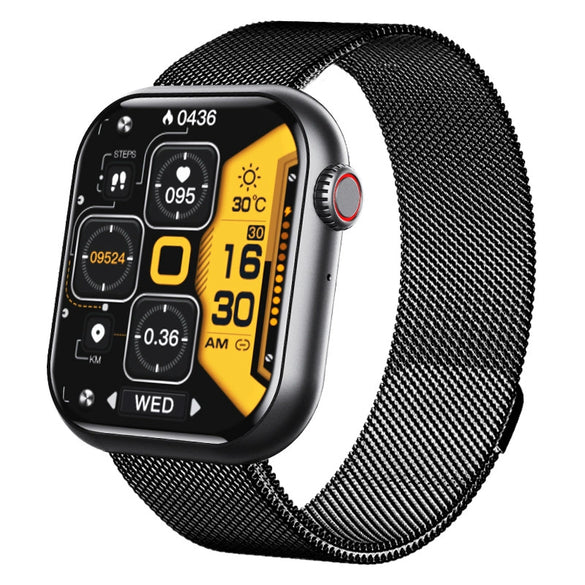 Sports Watch Square Dial Environmental Silicone Strap Blood Oxygen Test Touch Push Button Operation Magnetic Attraction Charging