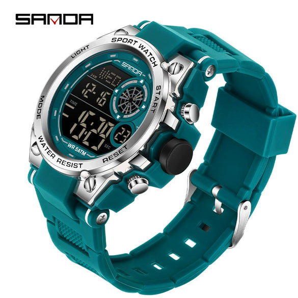 Sports Watch Tpu Strap Abs Case Round Dial Chic Style For Student