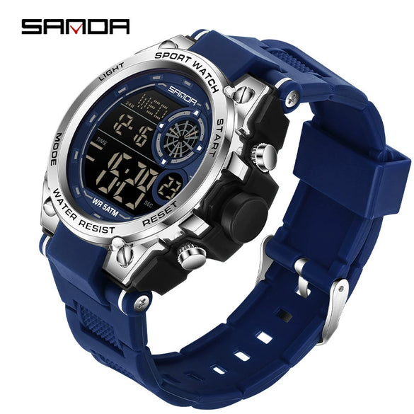 Sports Watch Tpu Strap Abs Case Round Dial Chic Style For Student