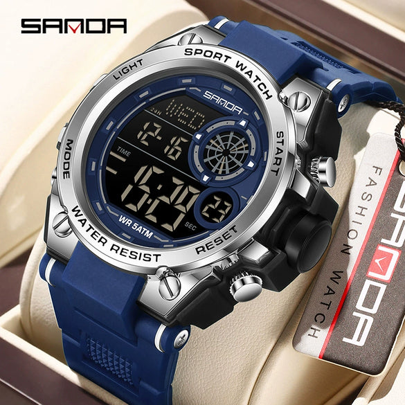 Sports Watch Tpu Strap Abs Case Round Dial Chic Style For Student