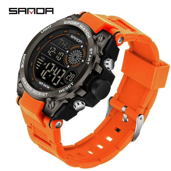 Sports Watch Tpu Strap Abs Case Round Dial Chic Style For Student