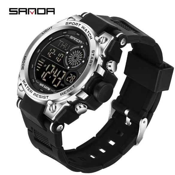 Sports Watch Tpu Strap Abs Case Round Dial Chic Style For Student