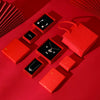 Spot Red Jewelry Storage Box For Ring Earrings Bracelet Necklace Made Of Paper And Cardboard With Sponge Lining