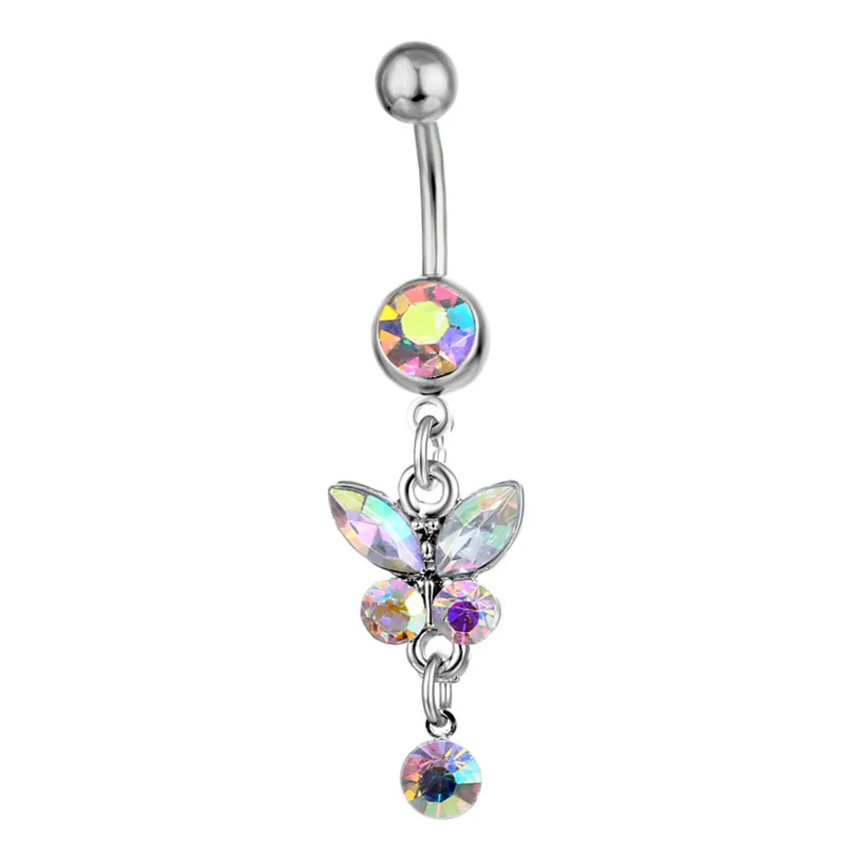 Spot Wholesale European And American Piercing Jewelry Butterfly Strap Belly Button Ring Belly Button Nail