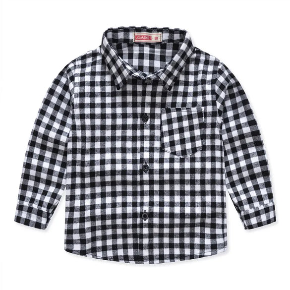Spring And Autumn New Children'S Clothing Wholesale European And American Boys' Plaid Shirt Brushed Children Children'S Shirt